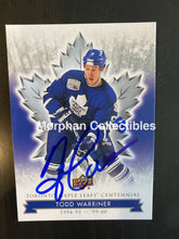 Load image into Gallery viewer, Todd Warner Autographed Cards Centennial #3 Card