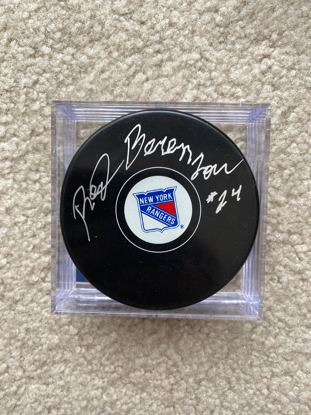 Red Berenson - Autographed Puck - NY Rangers