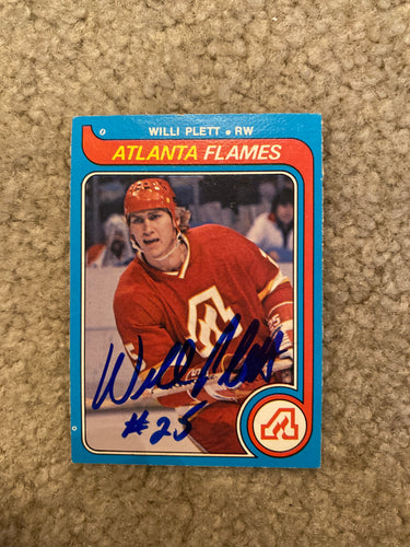 Willi Plett - Autographed Card 1979-80 Opc