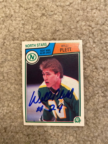 Willi Plett - Autographed Card 1983-84 Opc