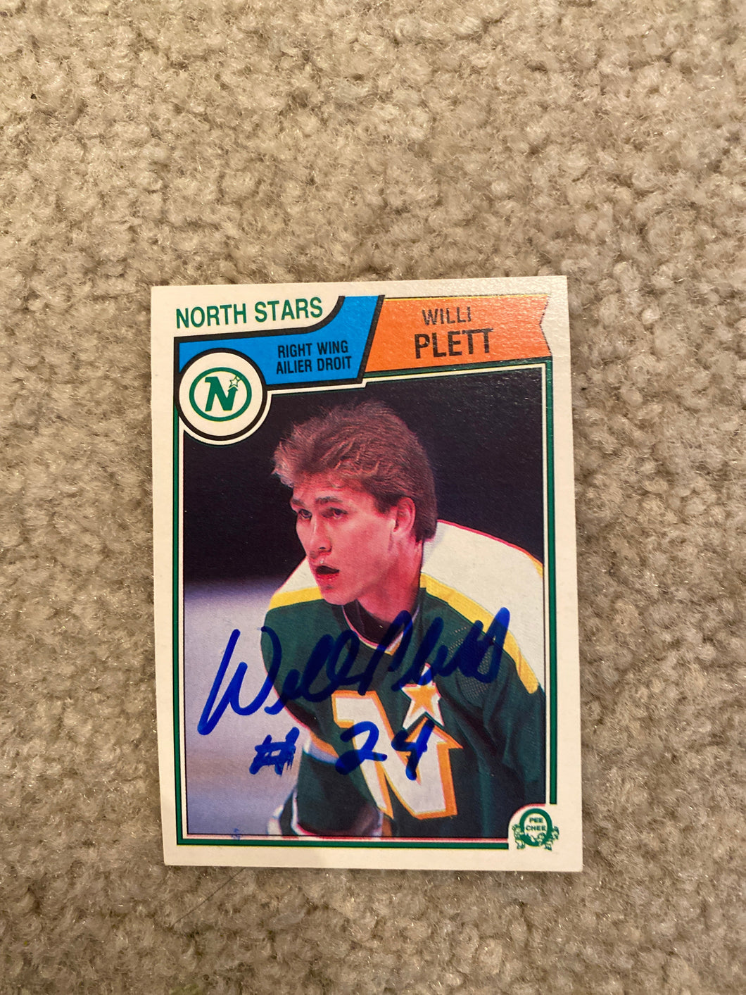 Willi Plett - Autographed Card 1983-84 Opc