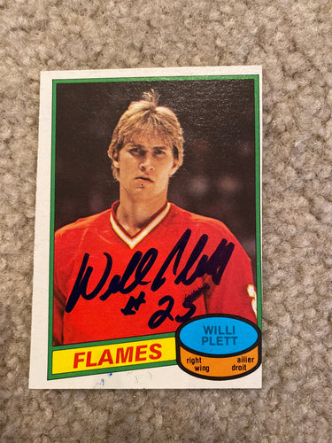 Willi Plett - Autographed Card 1980-81 Opc