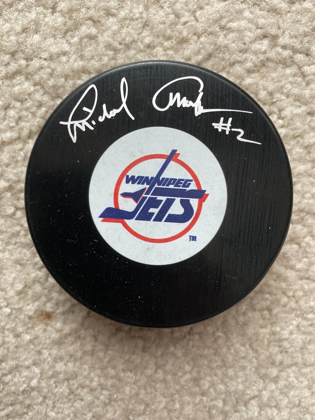 Mike Amodeo - Autographed Puck - Winnioeg Jets