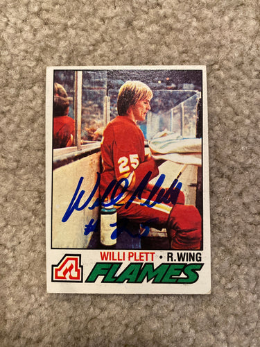 Willi Plett - Autographed Card 1977-78 Topps