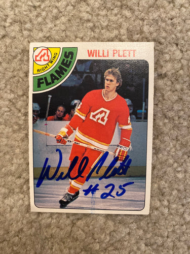 Willi Plett - Autographed Card 1978-79 Opc