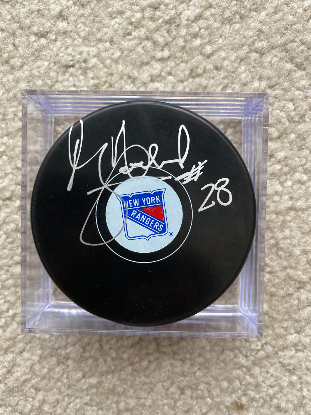 Bill Lochead - Autographed Puck - New York Rangers