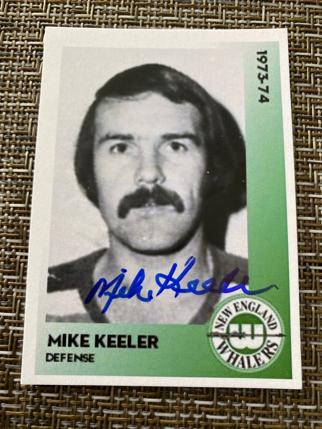 Mike Keeler- Autographed Card - Custom New England Whalers