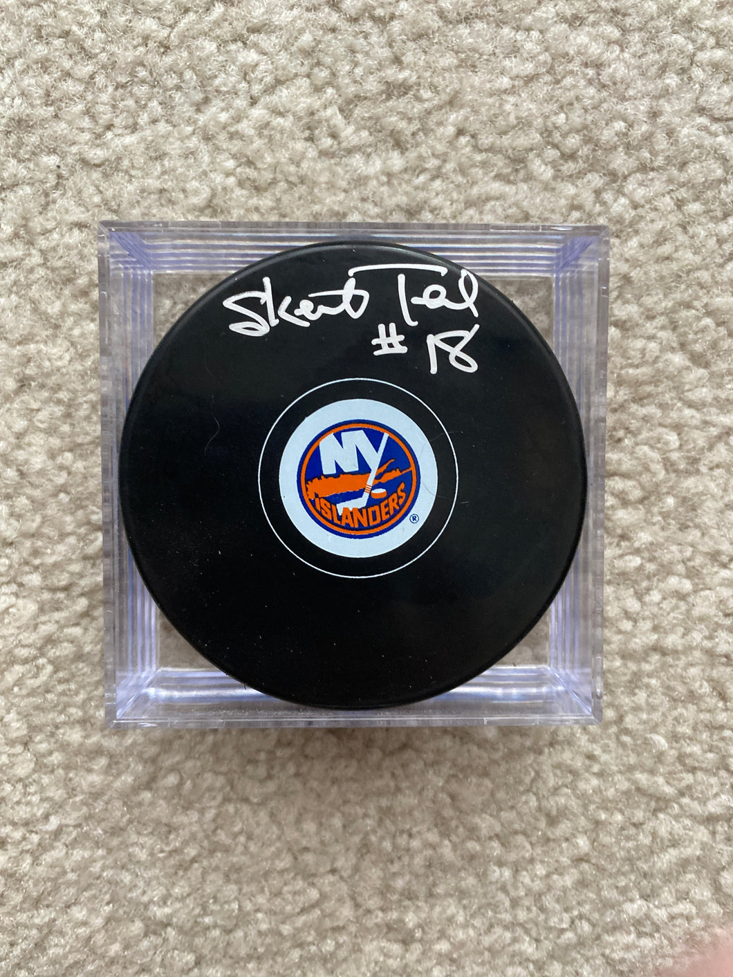 Skeeter Teal - Autographed Puck - New York Islanders