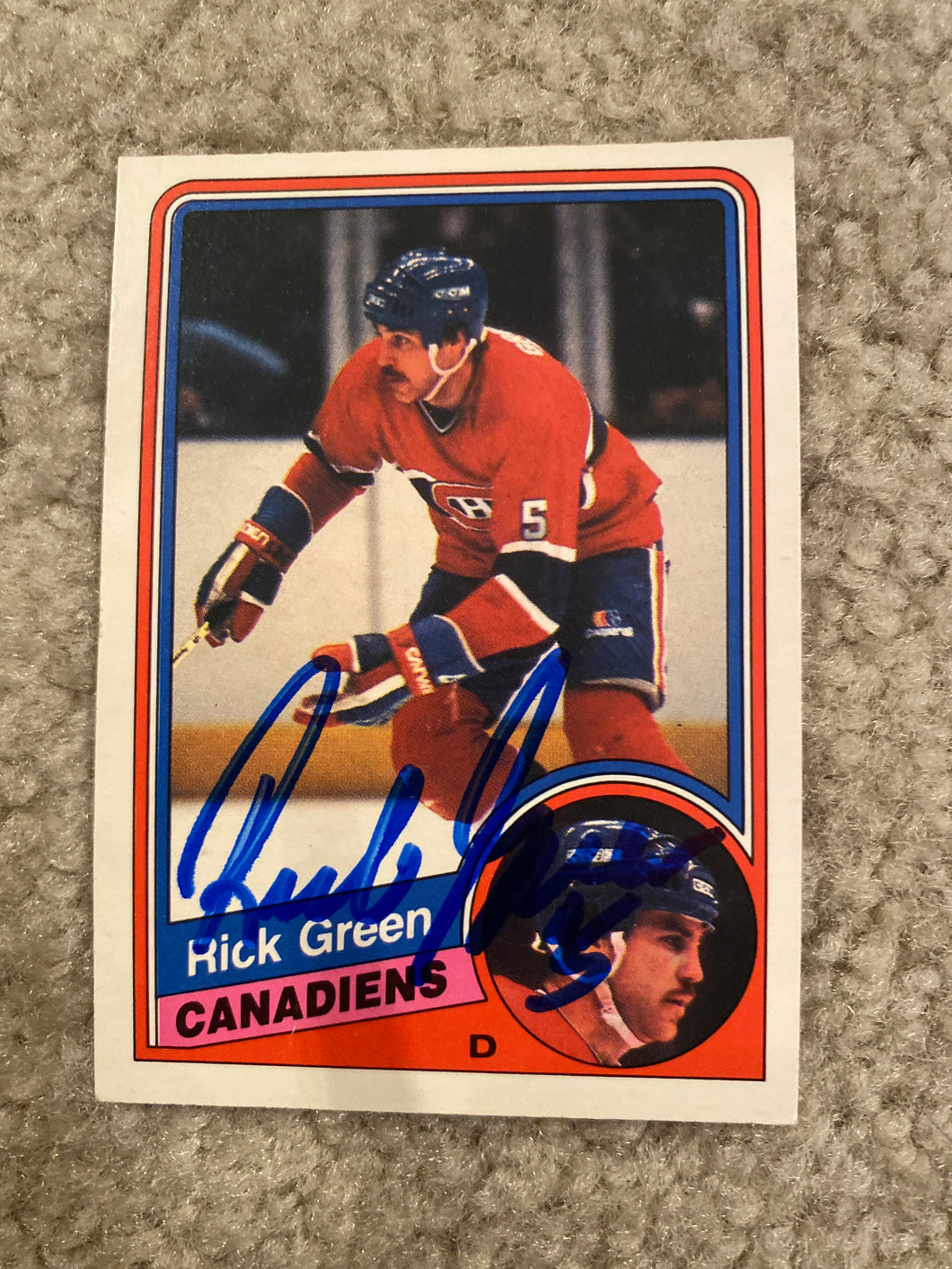 Rick Green - Autographed Card - OPC 1984-85