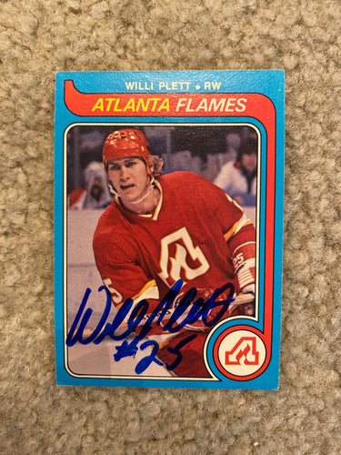 Willi Plett - Autographed Card 1979-80 Opc