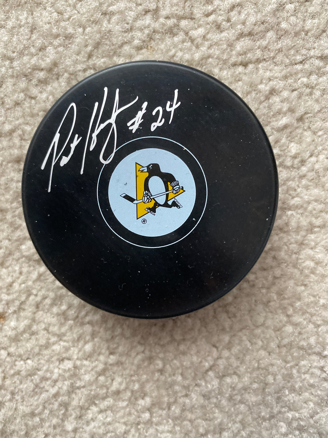 Pat Hughes - Autographed Puck - Pittsburg Penguins