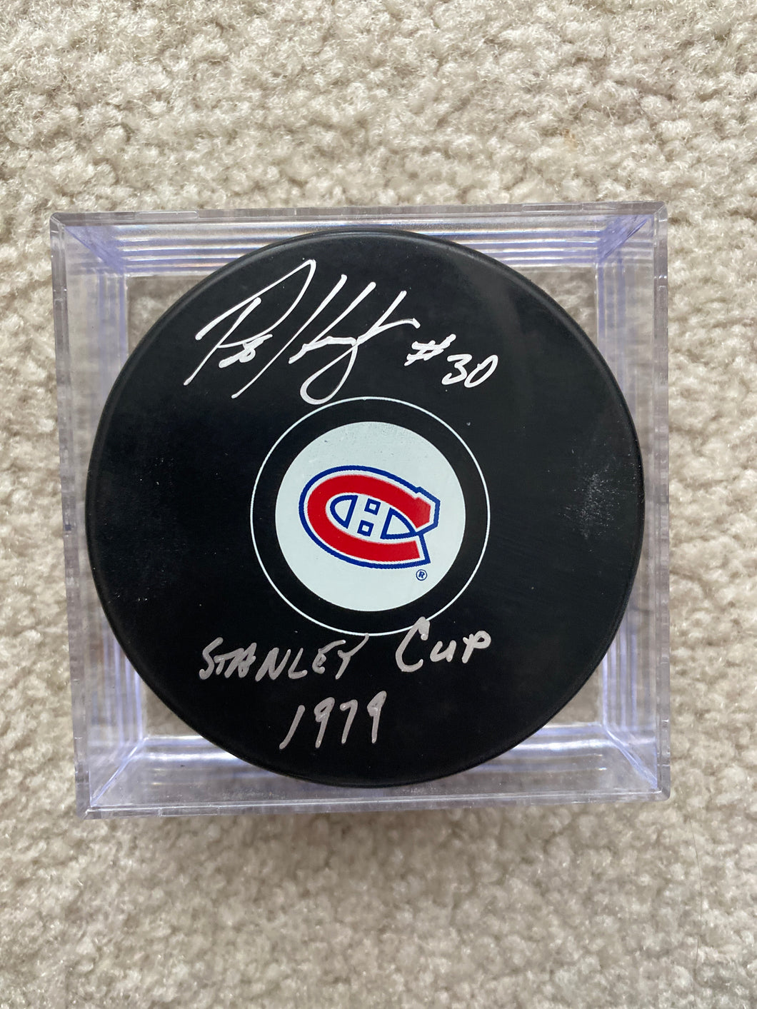 Pat Hughes - Autographed Puck - Montreal Candiens