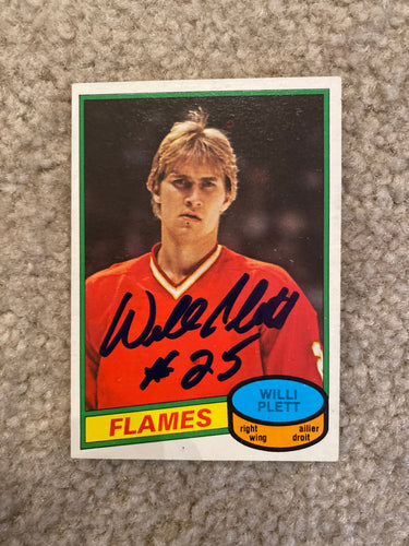 Willi Plett - Autographed Card 1980-81 Opc