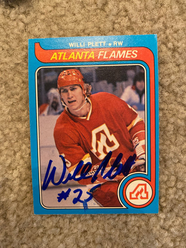 Willi Plett - Autographed Card 1979-80 Opc