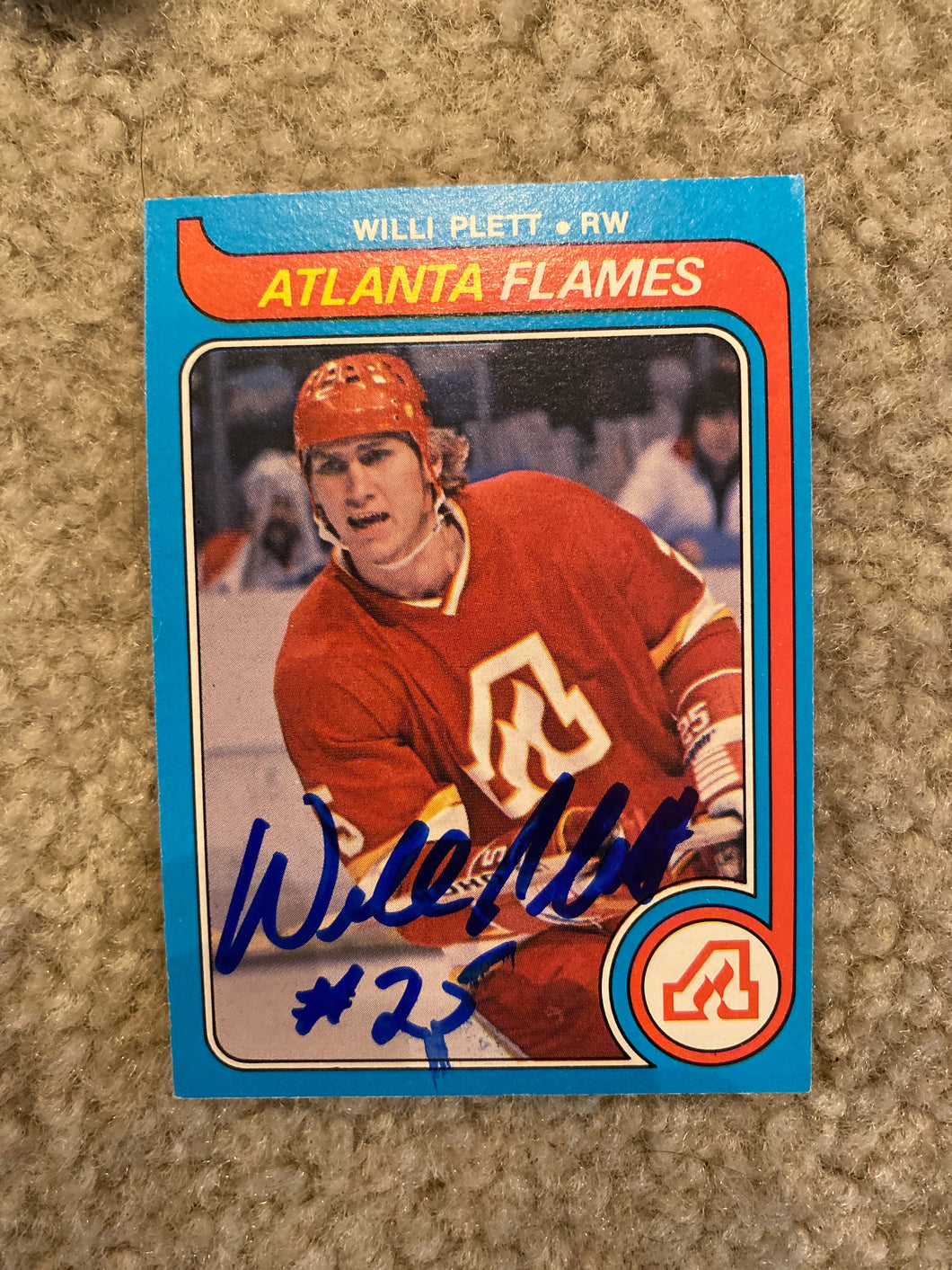 Willi Plett - Autographed Card 1979-80 Opc