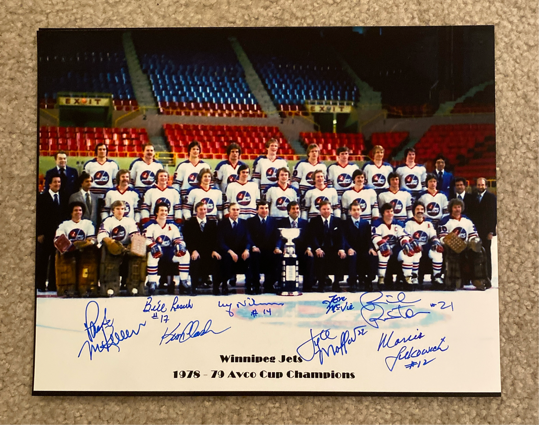 Winnipeg Jets 1978-79 Team Photo Multi Signed-  Autographed 8x10 Photo