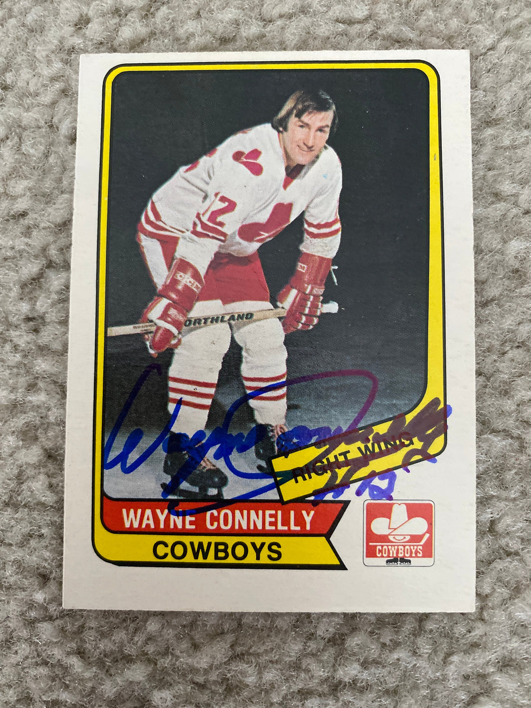 Wayne Connelly - Autographed Card 1976/77 Opc Wha