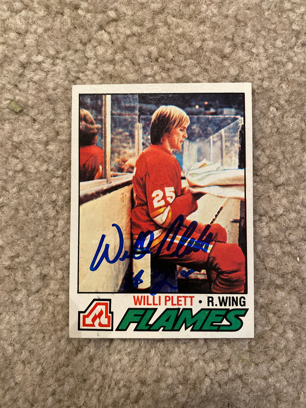Willi Plett - Autographed Card 1977-78 Topps