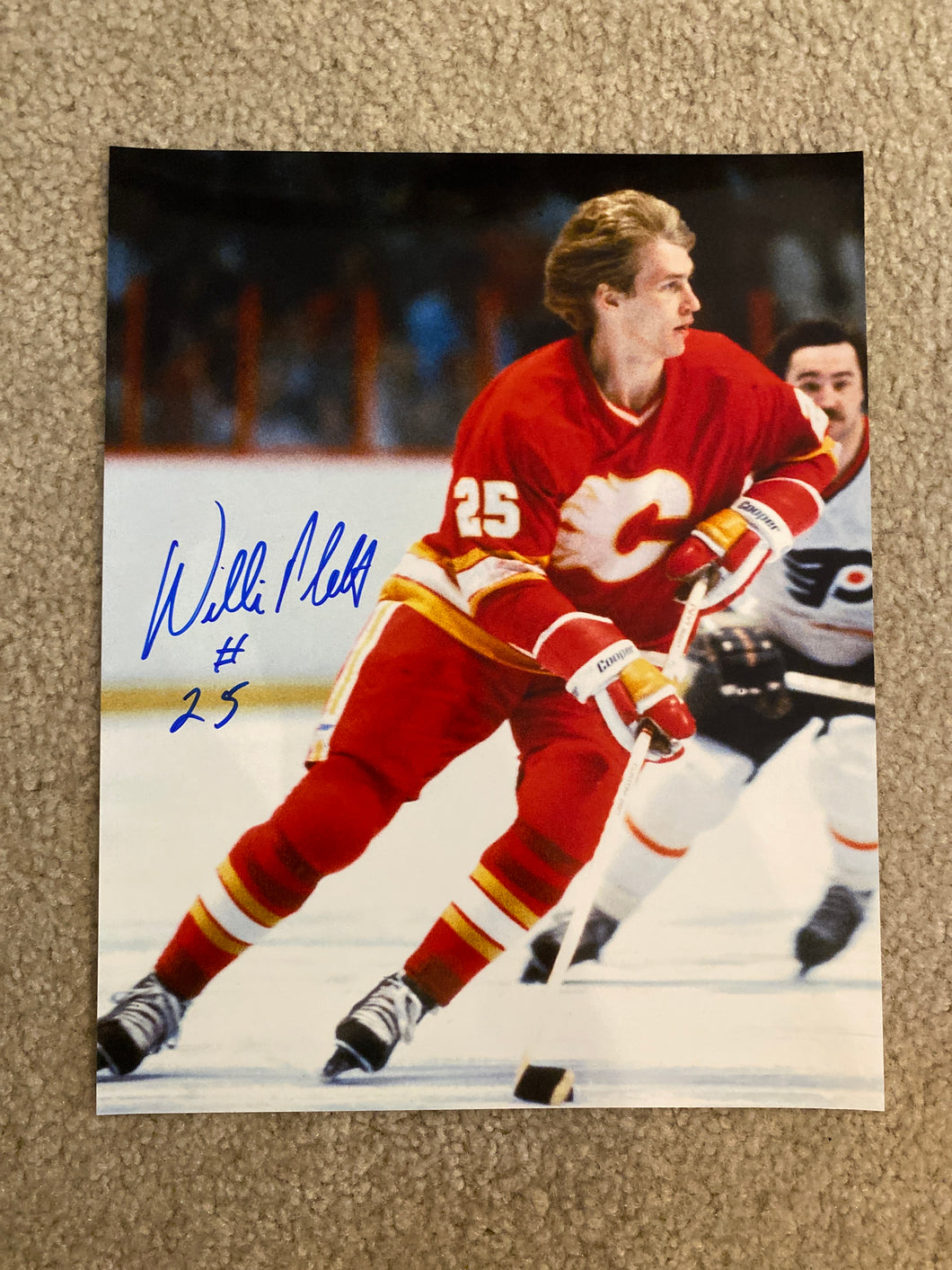 Willi Plett - Autographed 8x10 Photo - Calgary Flames