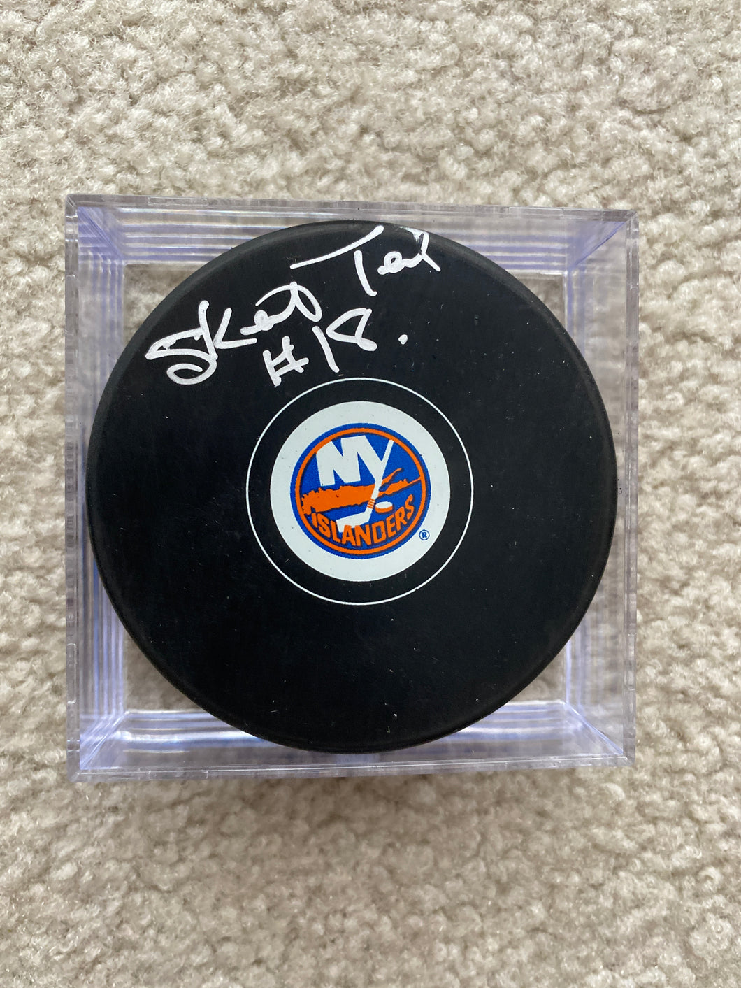 Skeeter Teal - Autographed Puck - New York Islanders