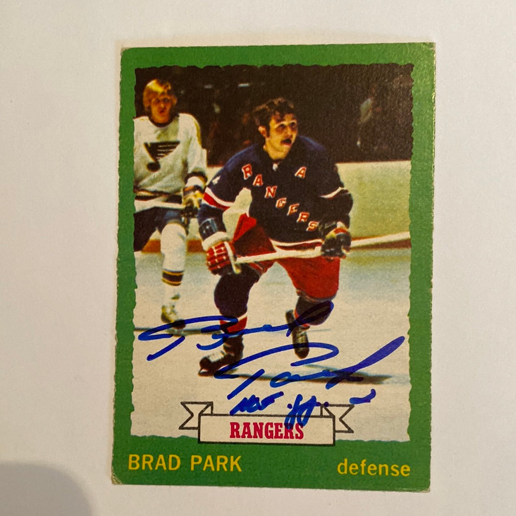 Brad Park - Autographed Card - 1973-74 OPC