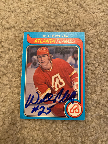 Willi Plett - Autographed Card 1979-80 Opc