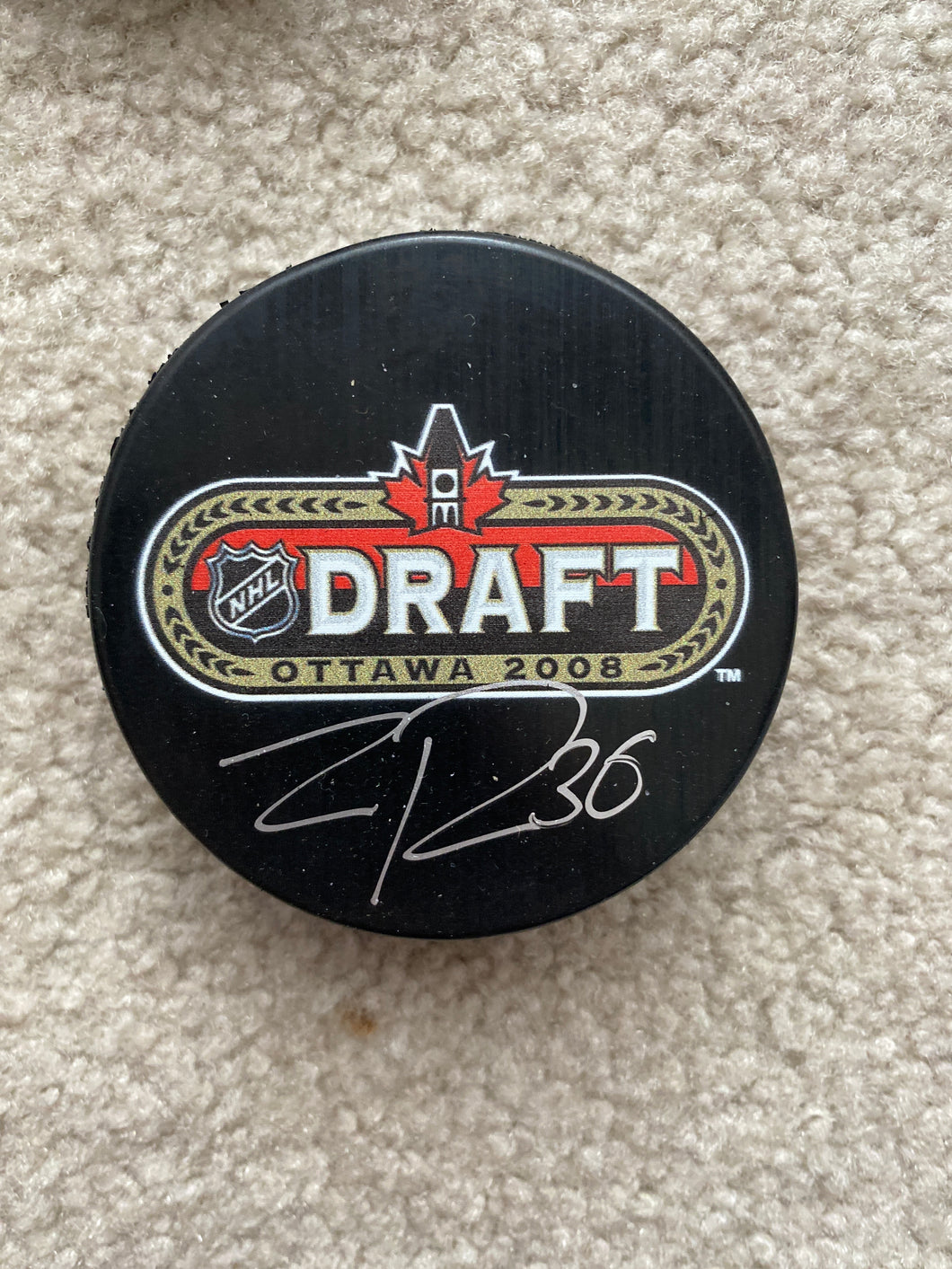 Zac Rinaldo - Autographed Puck - NHL Draft 2008