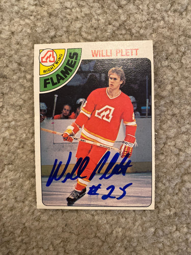Willi Plett - Autographed Card 1978-79 Opc
