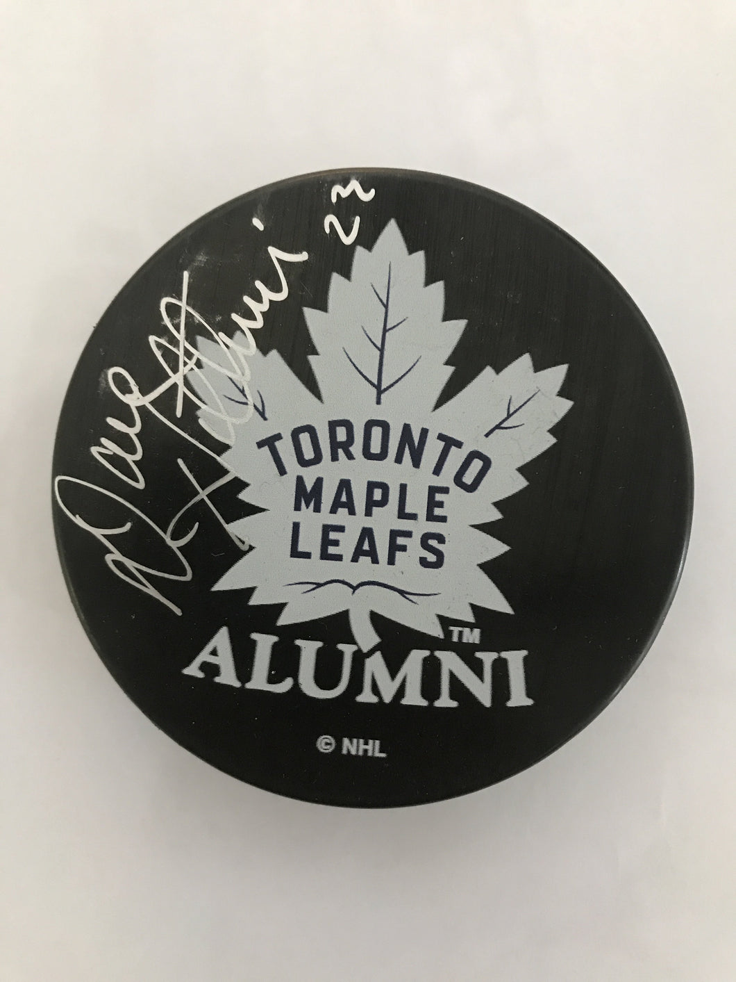 Dave Hutchison - Autographed Toronto Maple Leafs Alumni Puck