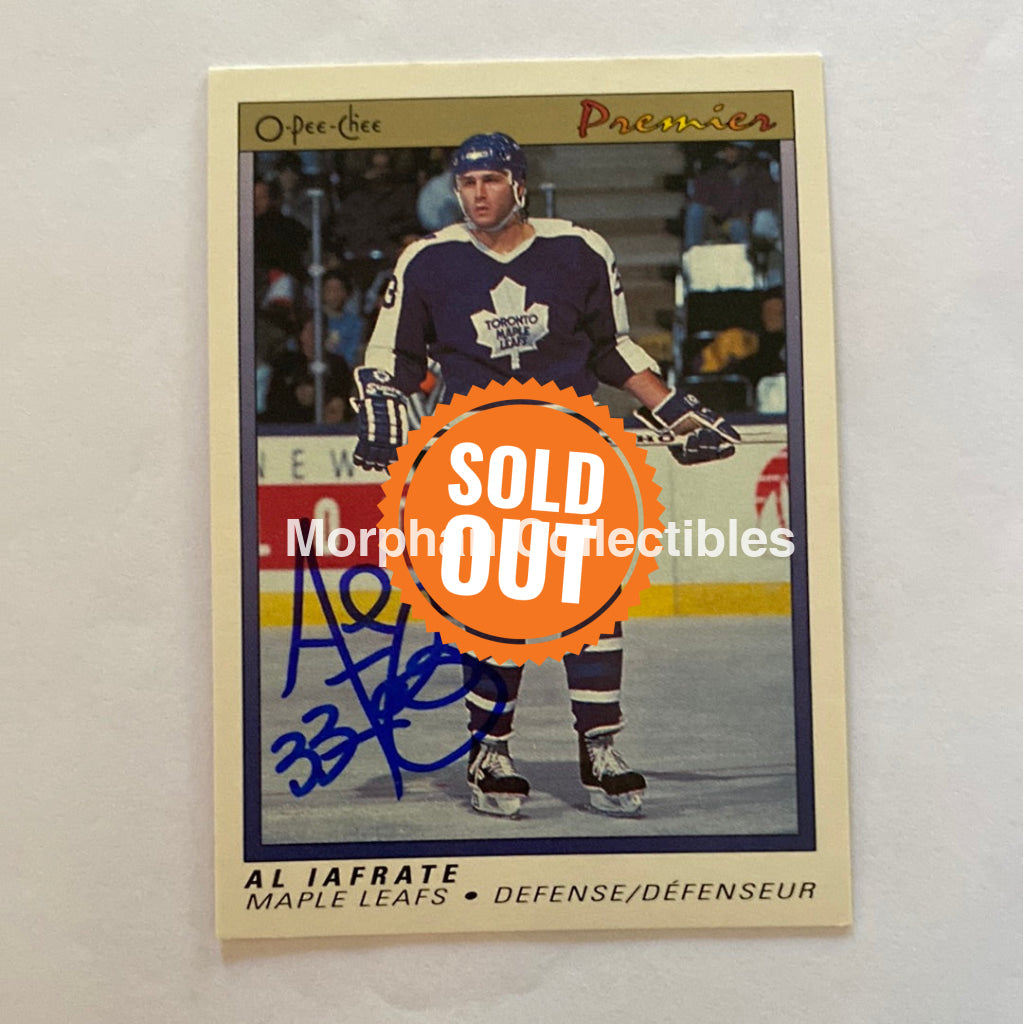 Al Iafrate - Autographed Card 1990-91 Opc Premier