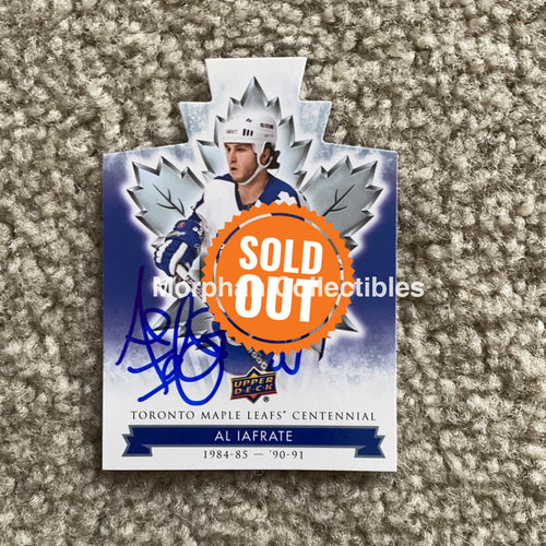 Al Iafrate - Autographed Card Toronto Maple Leafs Centennial Die Cut