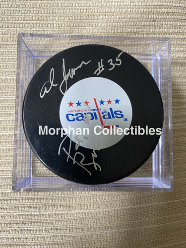 Al Jensen And Pat Riggin - Autographed Washington Puck