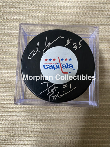 Al Jensen And Pat Riggin - Autographed Washington Puck