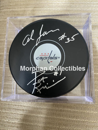 Al Jensen And Pat Riggin - Autographed Washington Puck