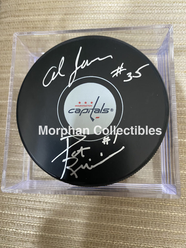 Al Jensen And Pat Riggin - Autographed Washington Puck