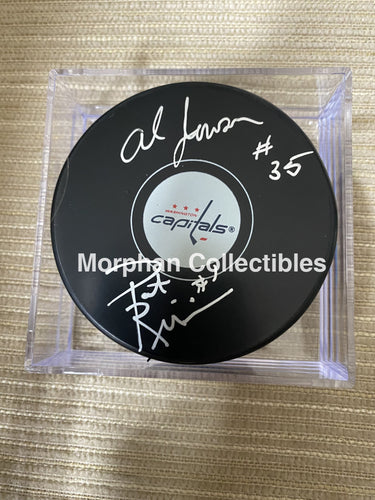 Al Jensen And Pat Riggin - Autographed Washington Puck