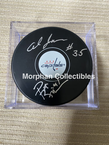 Al Jensen And Pat Riggin - Autographed Washington Puck