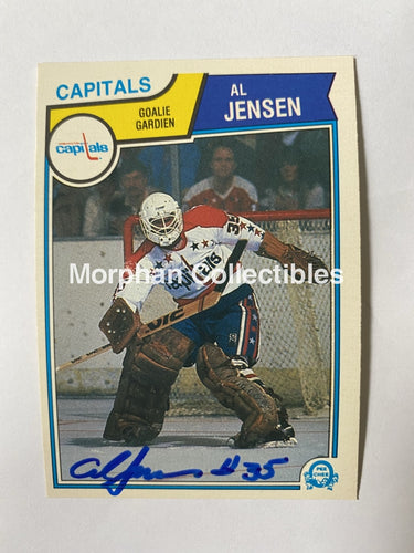 Al Jensen - Signed Card 1983-84 Opc Rookie