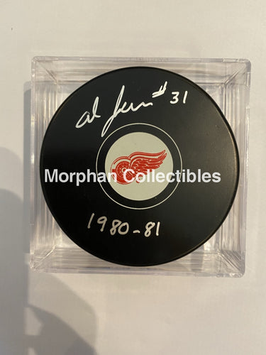 Al Jensen - Autographed Puck Detroit Red Wings