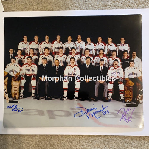 Al Jensen/pat Riggin/dennis Maruk- Autographed 8X10 Photo - Washington Capitals