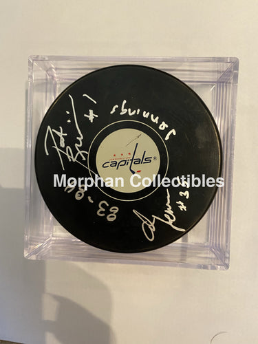 Al Jensen/pat Riggin Jennings - Autographed Puck Washington Capitals