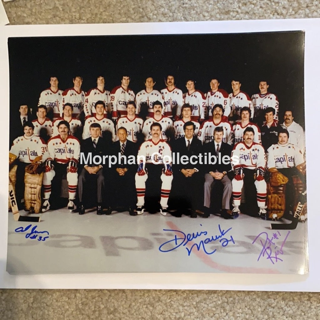 Al Jensen/pat Riggin/dennis Maruk- Autographed 8X10 Photo - Washington Capitals