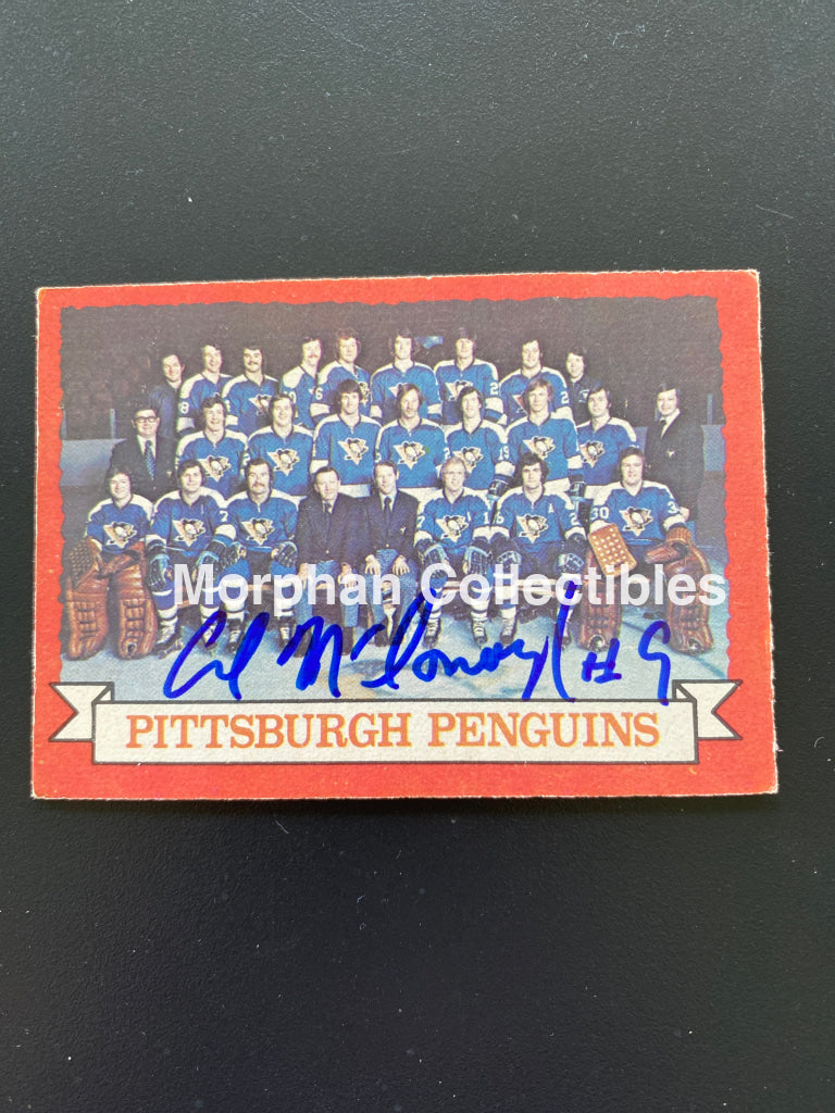 Al Mcdonough - Autographed Card 1973-74 Opc Pittsburg Team