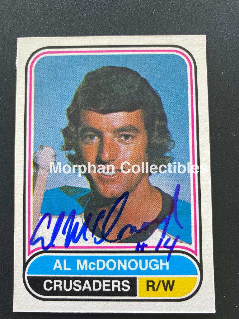 Al Mcdonough - Autographed Card 1975-76 Opc Wha