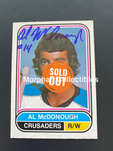Al Mcdonough - Autographed Card 1975-76 Opc Wha