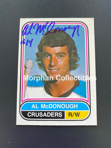 Al Mcdonough - Autographed Card 1975-76 Opc Wha