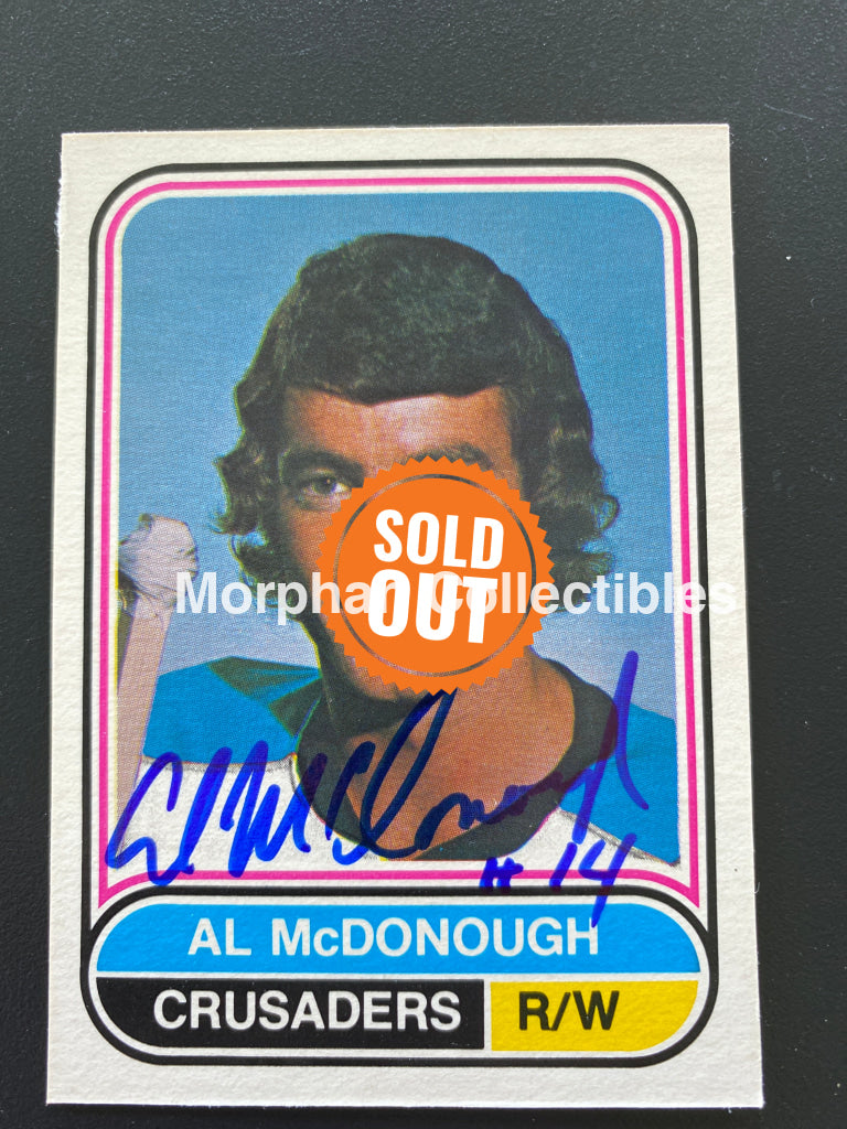 Al Mcdonough - Autographed Card 1975-76 Opc Wha