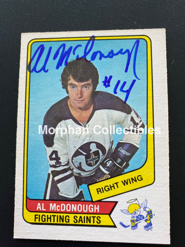 Al Mcdonough - Autographed Card 1976-77 Opc Wha