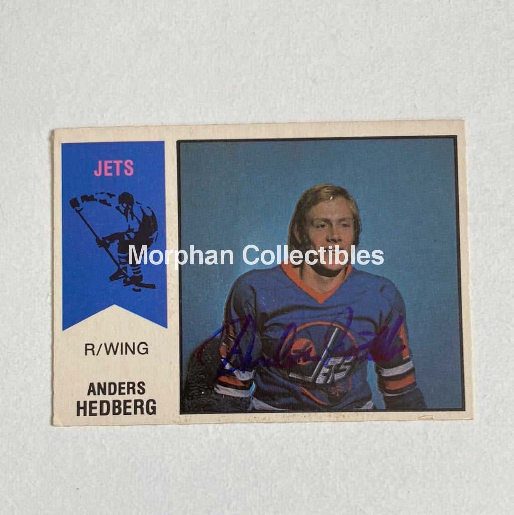 Anders Hedberg - Autographed Card Opc 1974-75 Wha