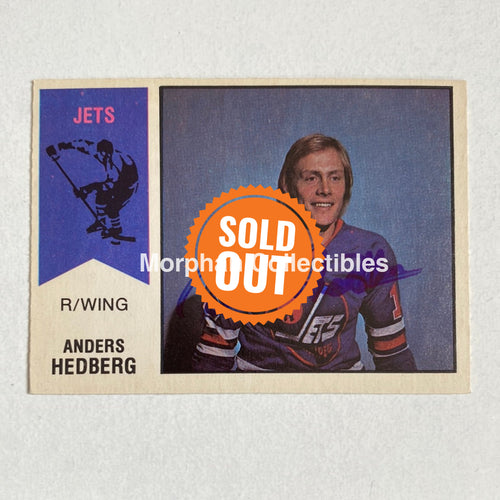 Anders Hedberg - Autographed Card Opc 1974-75 Wha